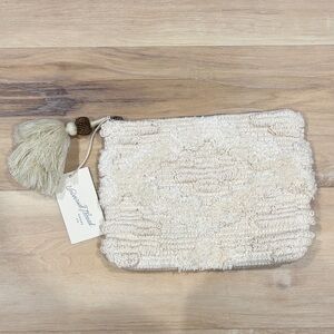 Universal Thread Cream Textured Cosmetic Bag with Tassel